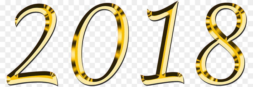 Simple 2018 Golden New Year 2018 Transparent Clipart, Number, Symbol, Text Free Png Download