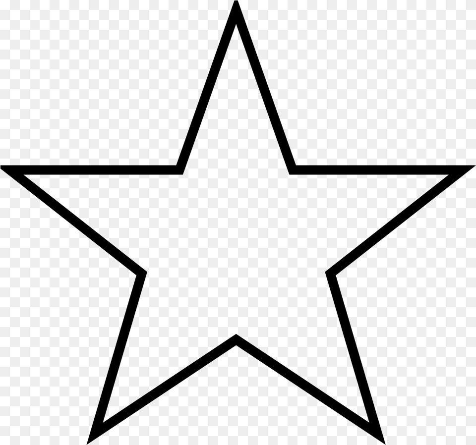 Simple 5 Point Star, Gray Free Transparent Png