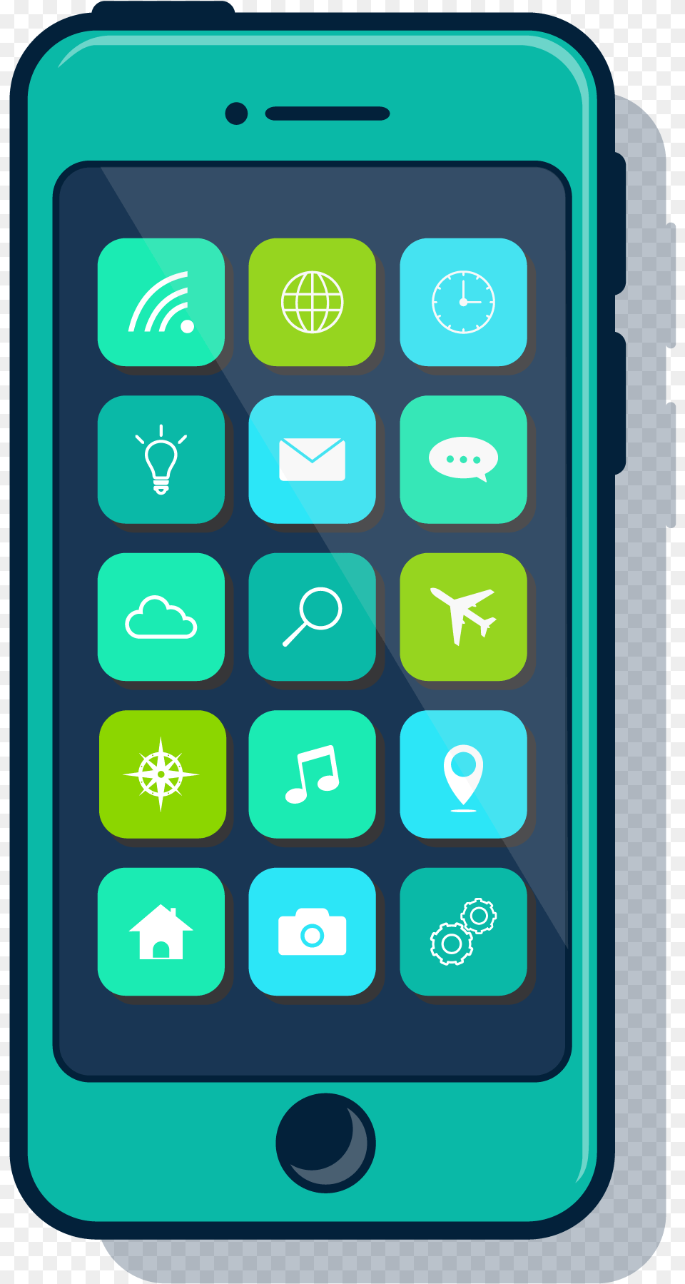 Simple A Phone Screen Showing Mobile Apps Cell Phone Apps Clipart, Electronics, Mobile Phone Png Image