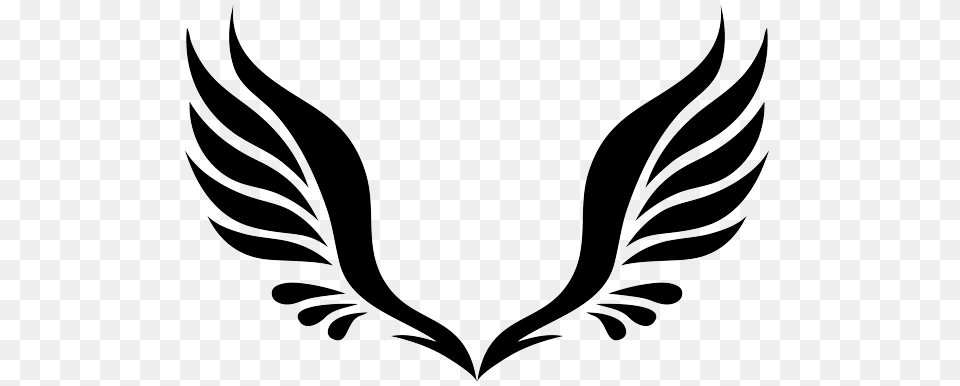 Simple Angel Wings Tattoo, Emblem, Symbol, Animal, Fish Png Image