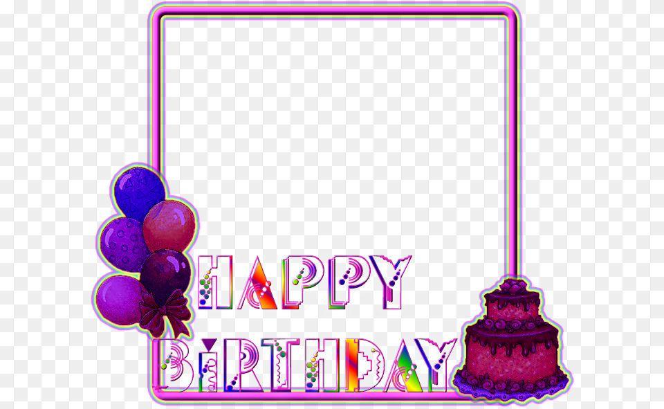 Simple Birthday Frame, Purple, Person, People, Birthday Cake Free Png