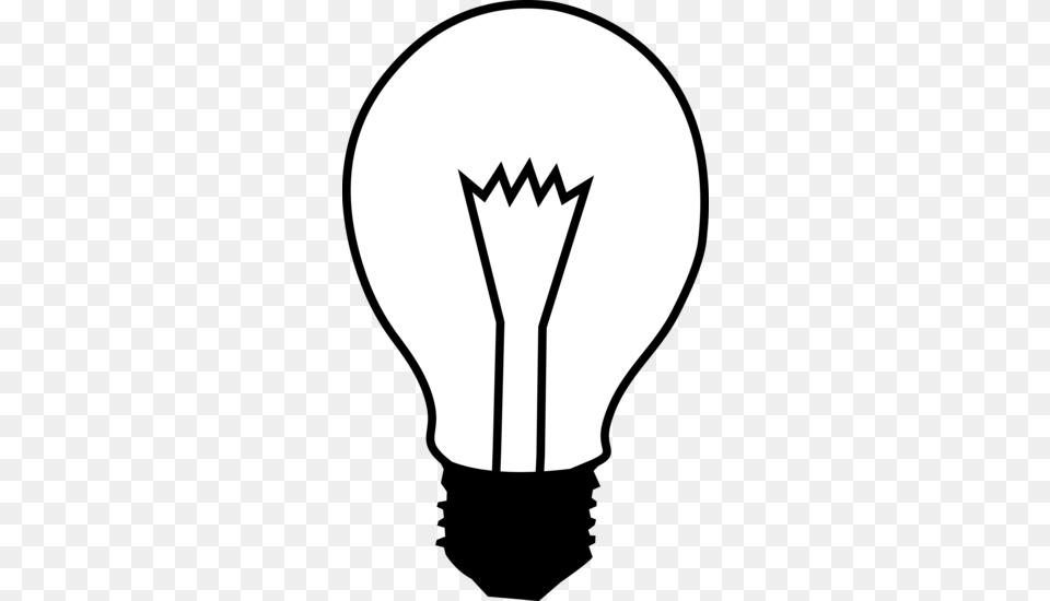 Simple Black And White Light Bulb, Stencil, Lightbulb Free Transparent Png