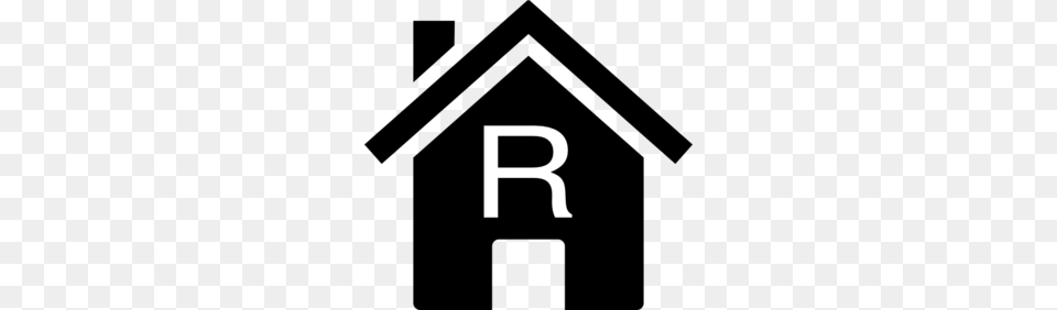 Simple Black R House Clip Art, Text, Symbol, Number Free Png