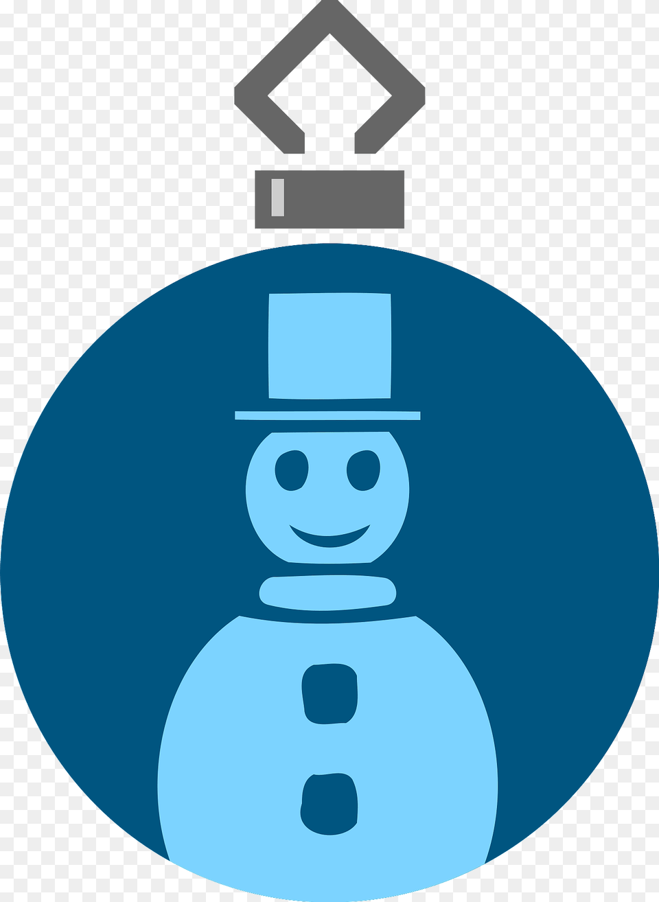 Simple Blue Christmas Ornament With Snowman Clipart, Light, Lighting, Nature, Outdoors Free Png