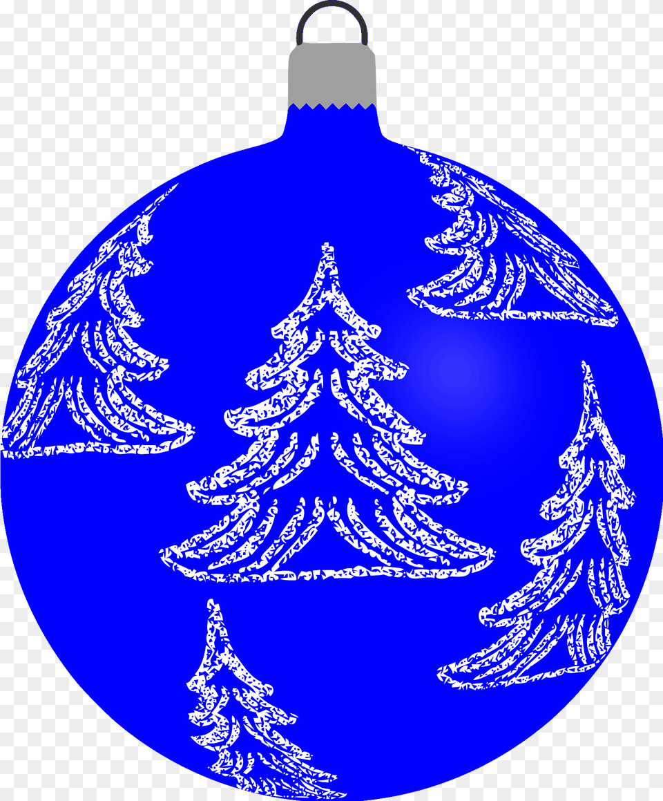 Simple Blue With Christmas Tree Pattern Christmas Ornament Clipart, Christmas Decorations, Festival, Accessories, Christmas Tree Free Png