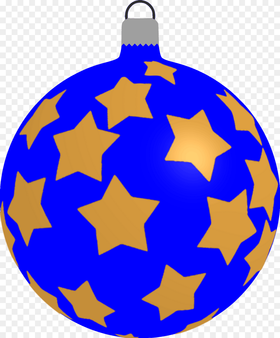 Simple Blue With Gold Star Pattern Christmas Ornament Clipart, Sphere, Symbol, Person Free Transparent Png