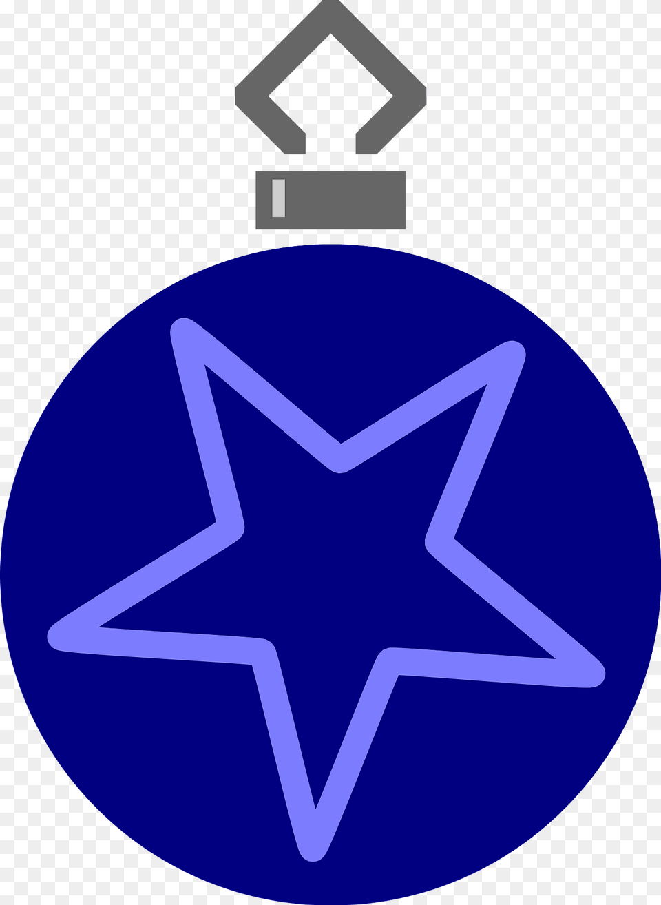 Simple Blue With Single Star Christmas Ornament Clipart, Star Symbol, Symbol, Disk Free Png Download