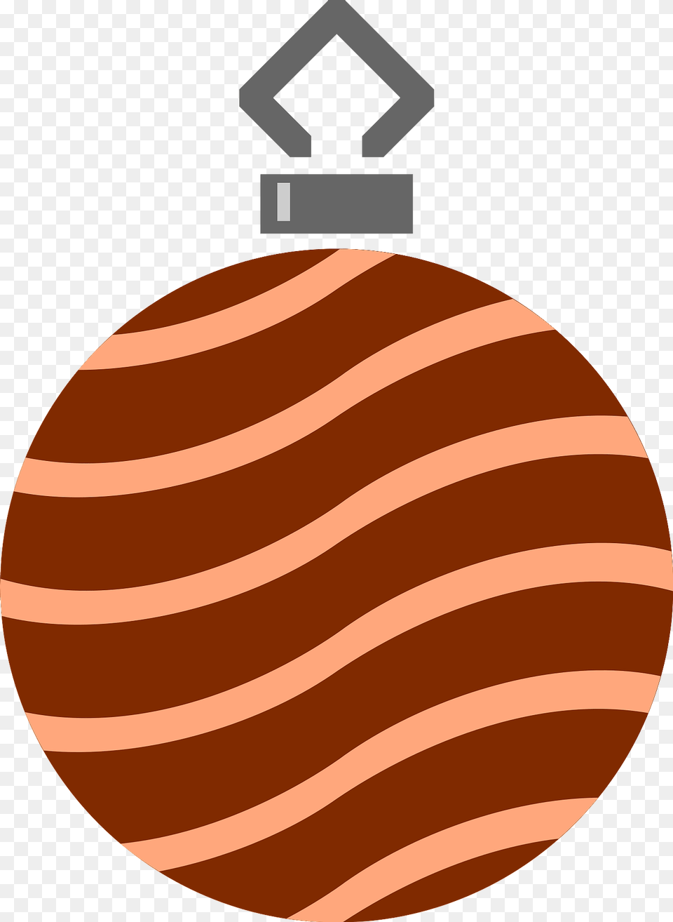 Simple Brown Striped Christmas Ornament Clipart, Accessories, Earring, Jewelry, Sphere Free Transparent Png