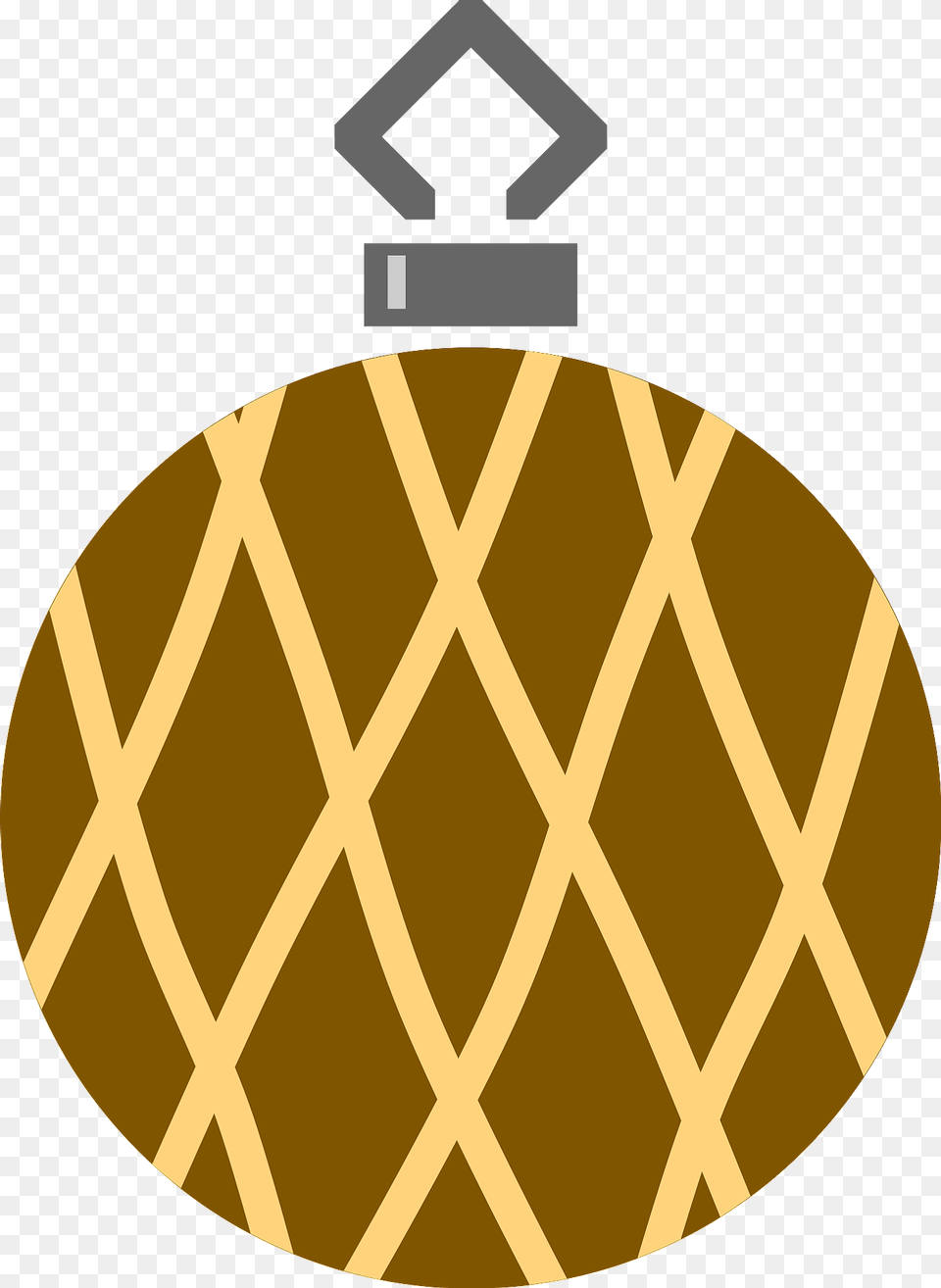 Simple Brown With Crosshatch Pattern Christmas Ornament Clipart, Gold, Lamp, Lampshade, Lighting Free Transparent Png