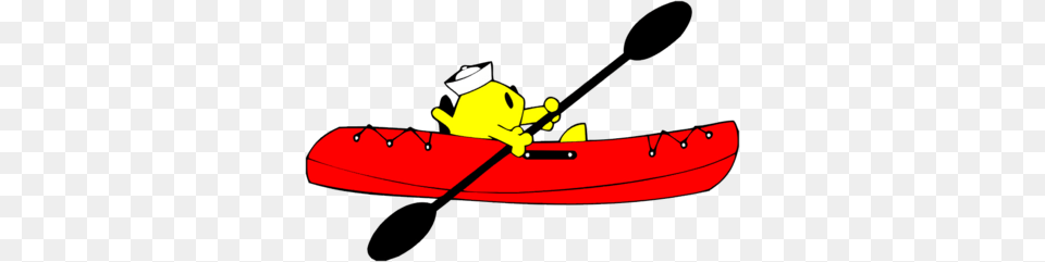 Simple Canoe Clipart Clip Art Of Kayak Or Canoe With Paddle, Boat, Transportation, Vehicle, Rowboat Free Png Download