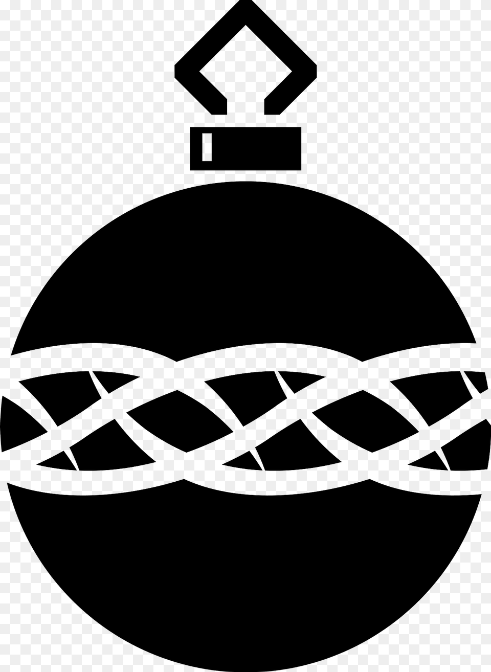 Simple Christmas Bulb Black And White With Chain Pattern Clipart, Accessories, Weapon, Ammunition, Bomb Free Png