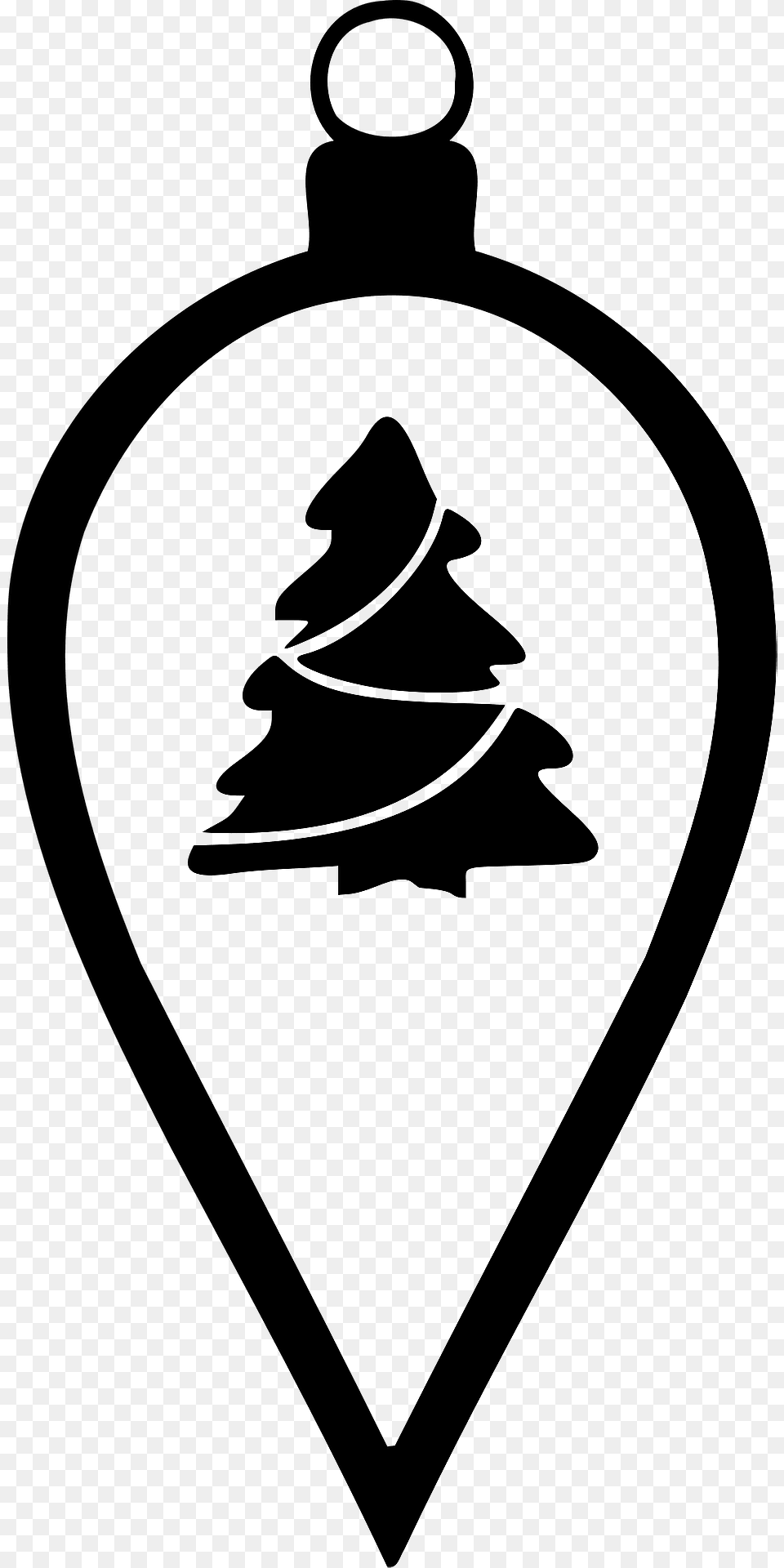 Simple Christmas Bulb Black And White With Christmas Tree Clipart, Person Free Png Download