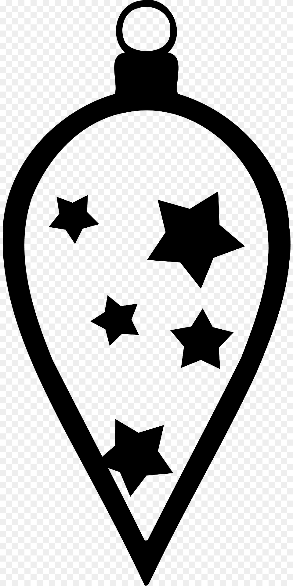 Simple Christmas Bulb Black And White With Star Pattern Clipart, Symbol, Person Free Png