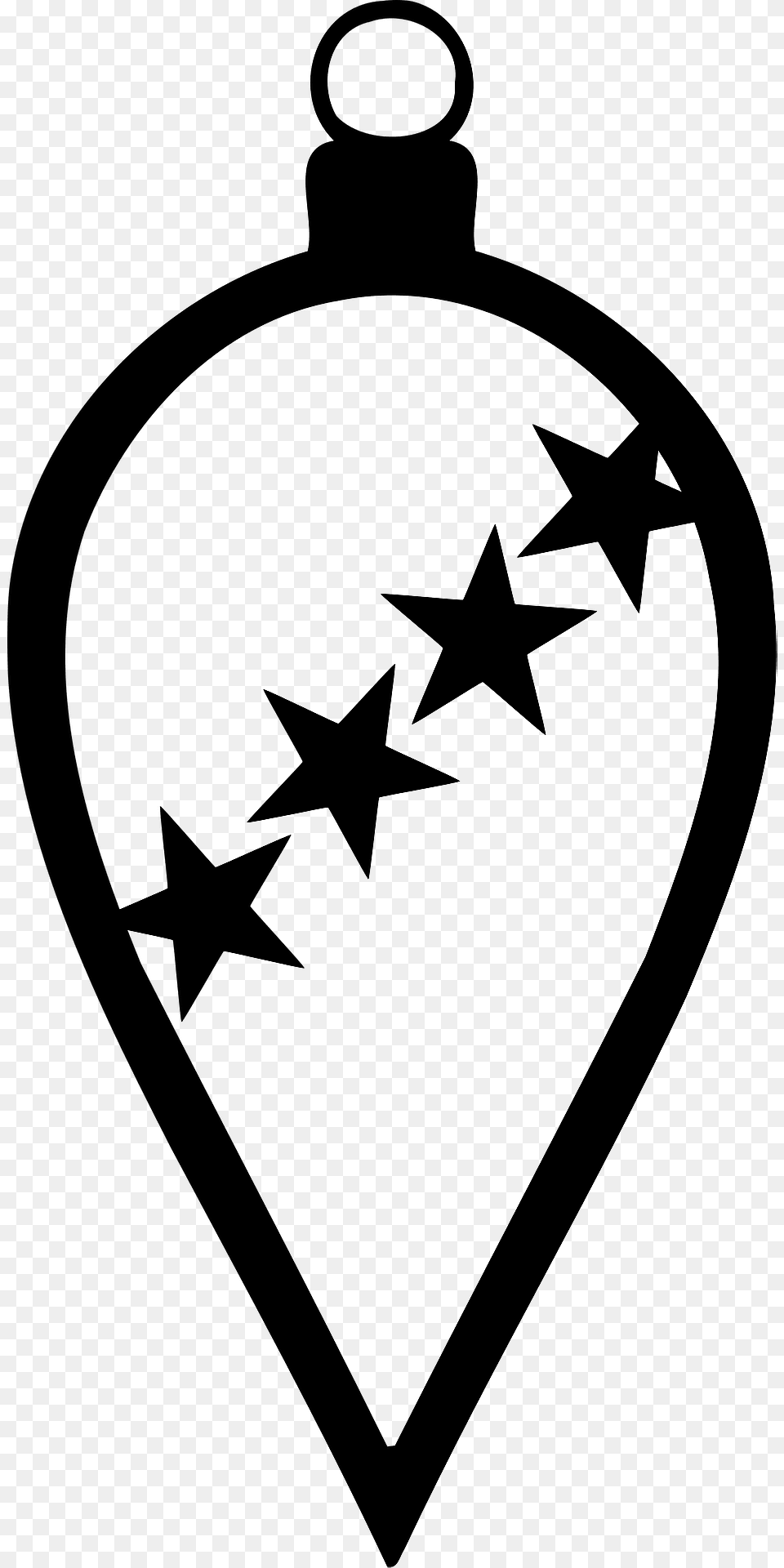 Simple Christmas Bulb Black And White With Star Pattern Clipart, Symbol Free Transparent Png