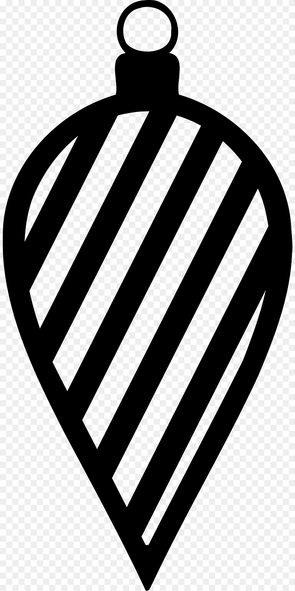 Simple Christmas Bulb Black And White With Stripes Clipart, Clothing, Hat, Cap, Bottle Free Png