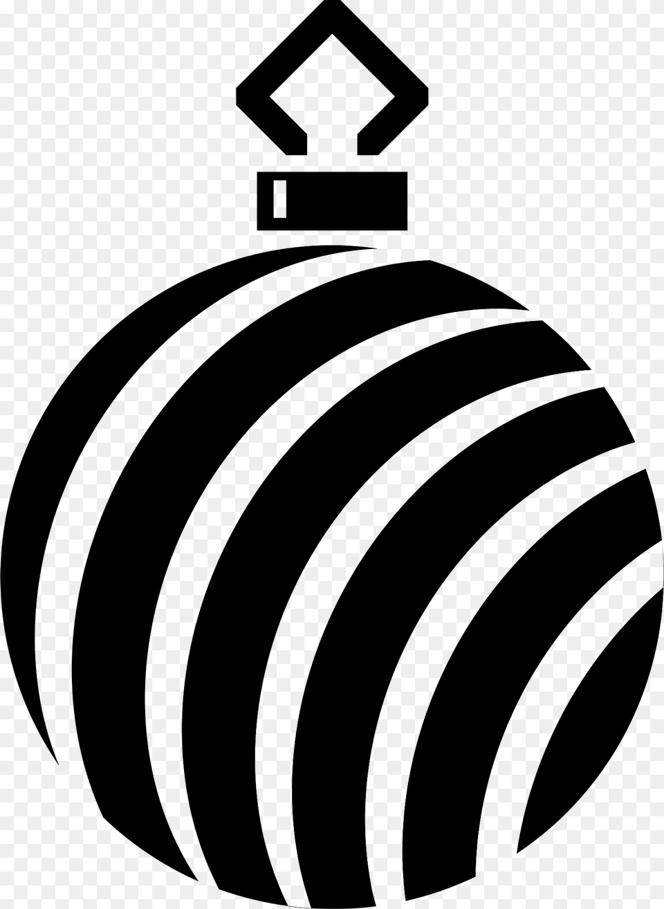 Simple Christmas Ornament Black And White Clipart, Ammunition, Bomb, Weapon, Animal Free Transparent Png
