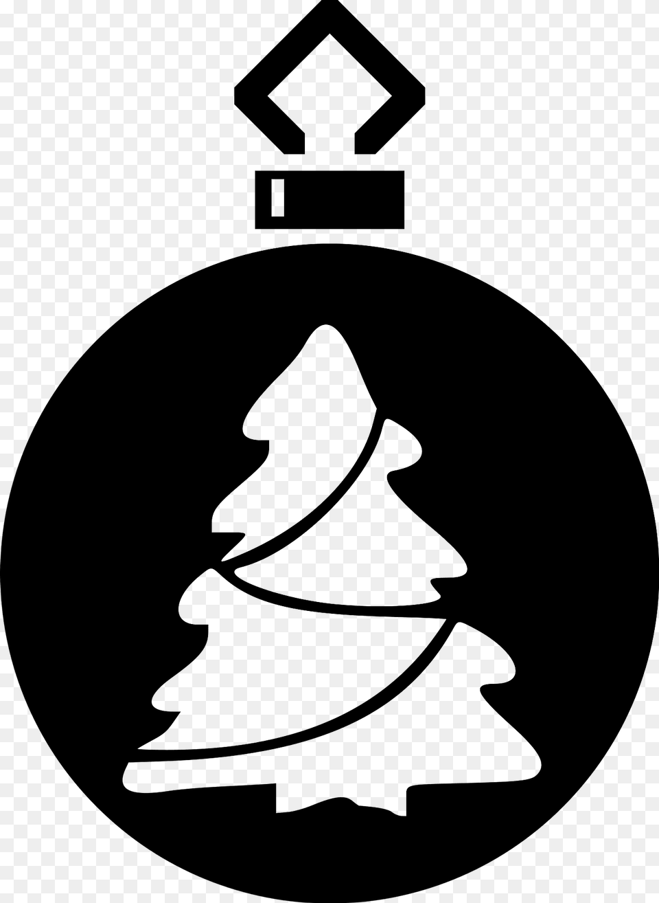 Simple Christmas Ornament Black And White With Christmas Tree Clipart, Christmas Decorations, Festival, Person, Accessories Free Transparent Png