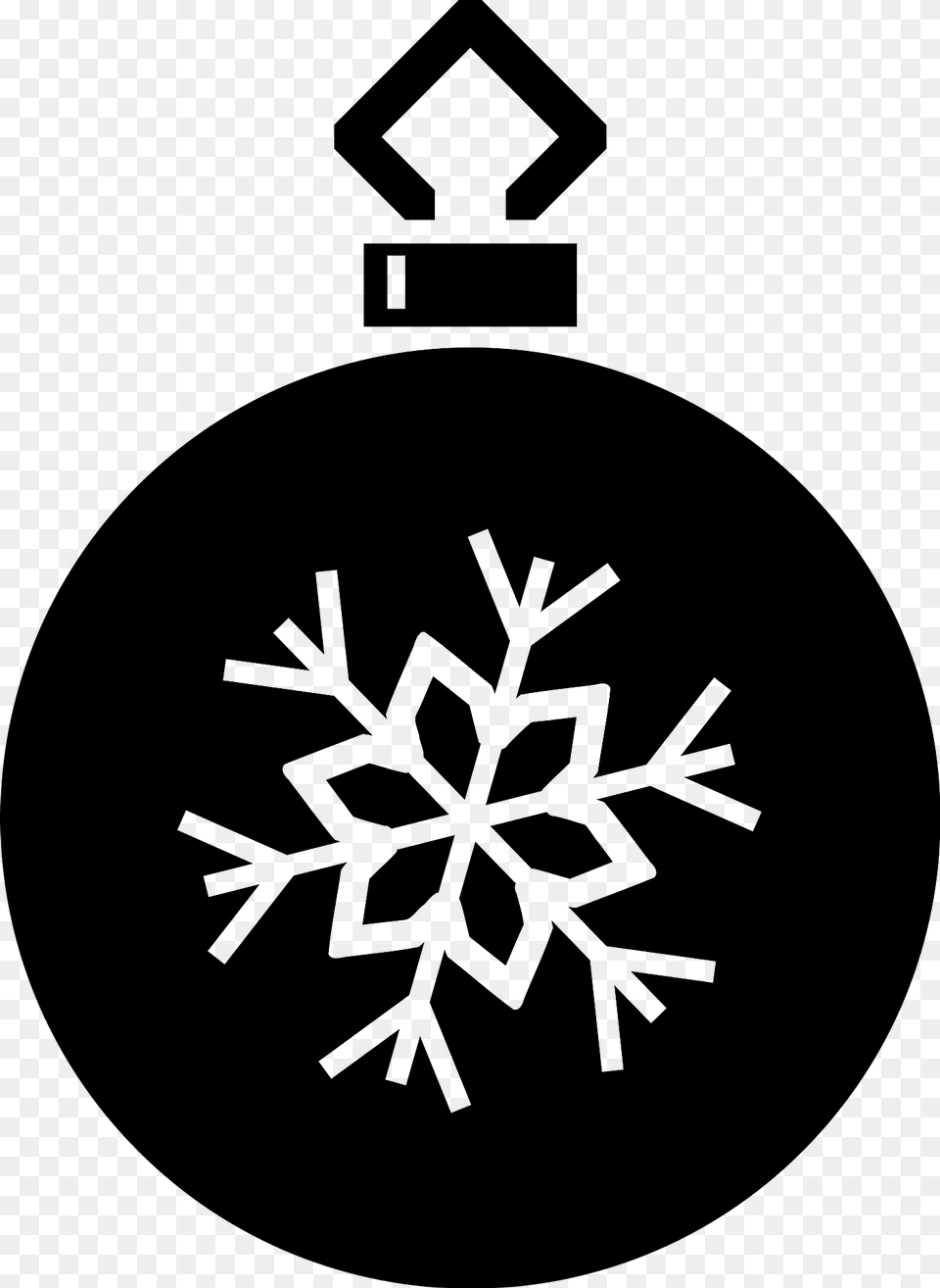 Simple Christmas Ornament Black And White With Single Snowflake Clipart, Nature, Outdoors, Accessories, Snow Free Png Download