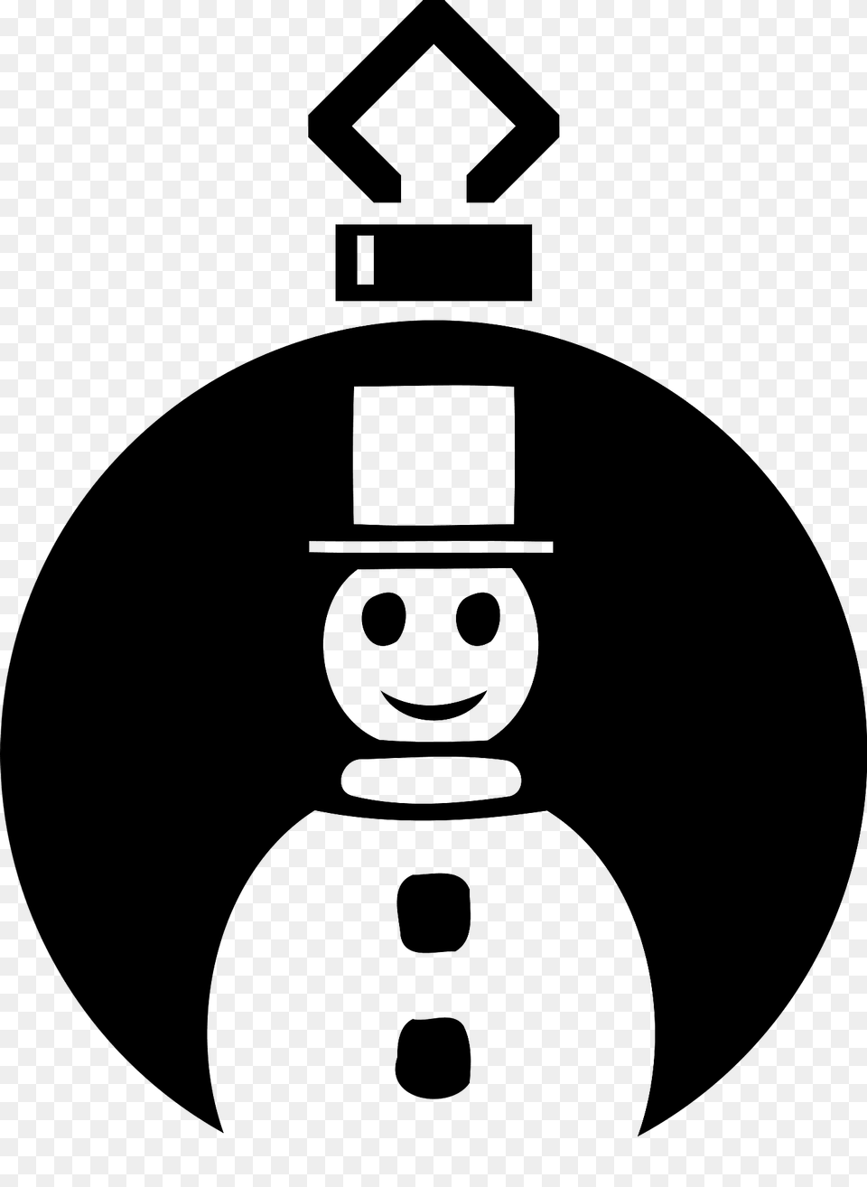 Simple Christmas Ornament Black And White With Snowman Clipart, Nature, Outdoors, Snow, Winter Free Transparent Png