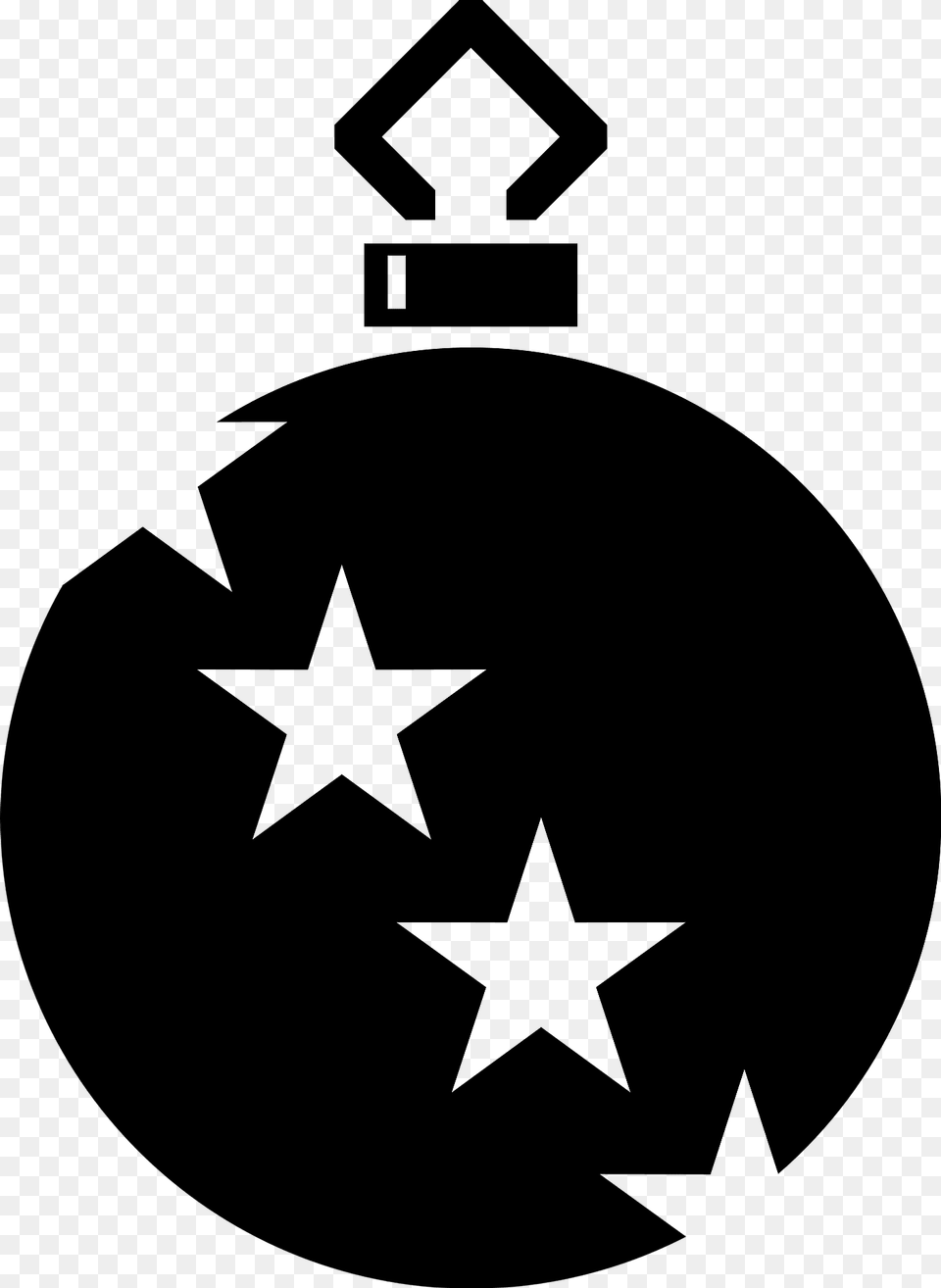 Simple Christmas Ornament Black And White With Star Pattern Clipart, Ammunition, Bomb, Weapon, Symbol Free Transparent Png
