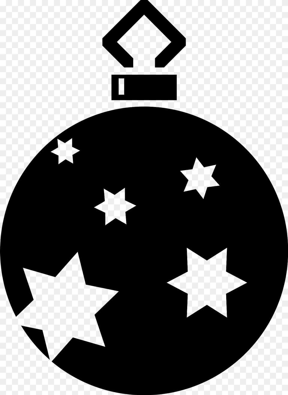 Simple Christmas Ornament Black And White With Star Pattern Clipart, Symbol, First Aid, Star Symbol Free Png Download