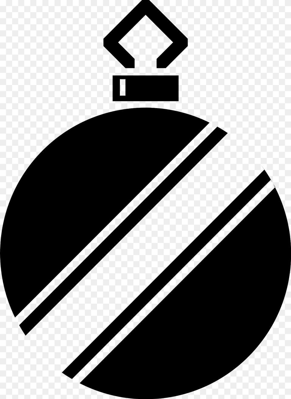 Simple Christmas Ornament Black And White With Stripes Clipart, Sphere Free Png