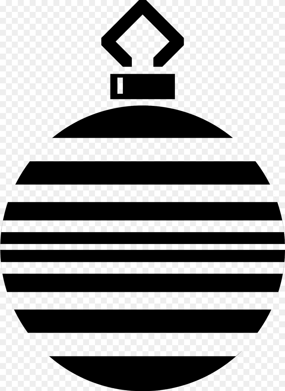 Simple Christmas Ornament Black And White With Stripes Clipart, Sphere, Ammunition, Bomb, Weapon Free Png