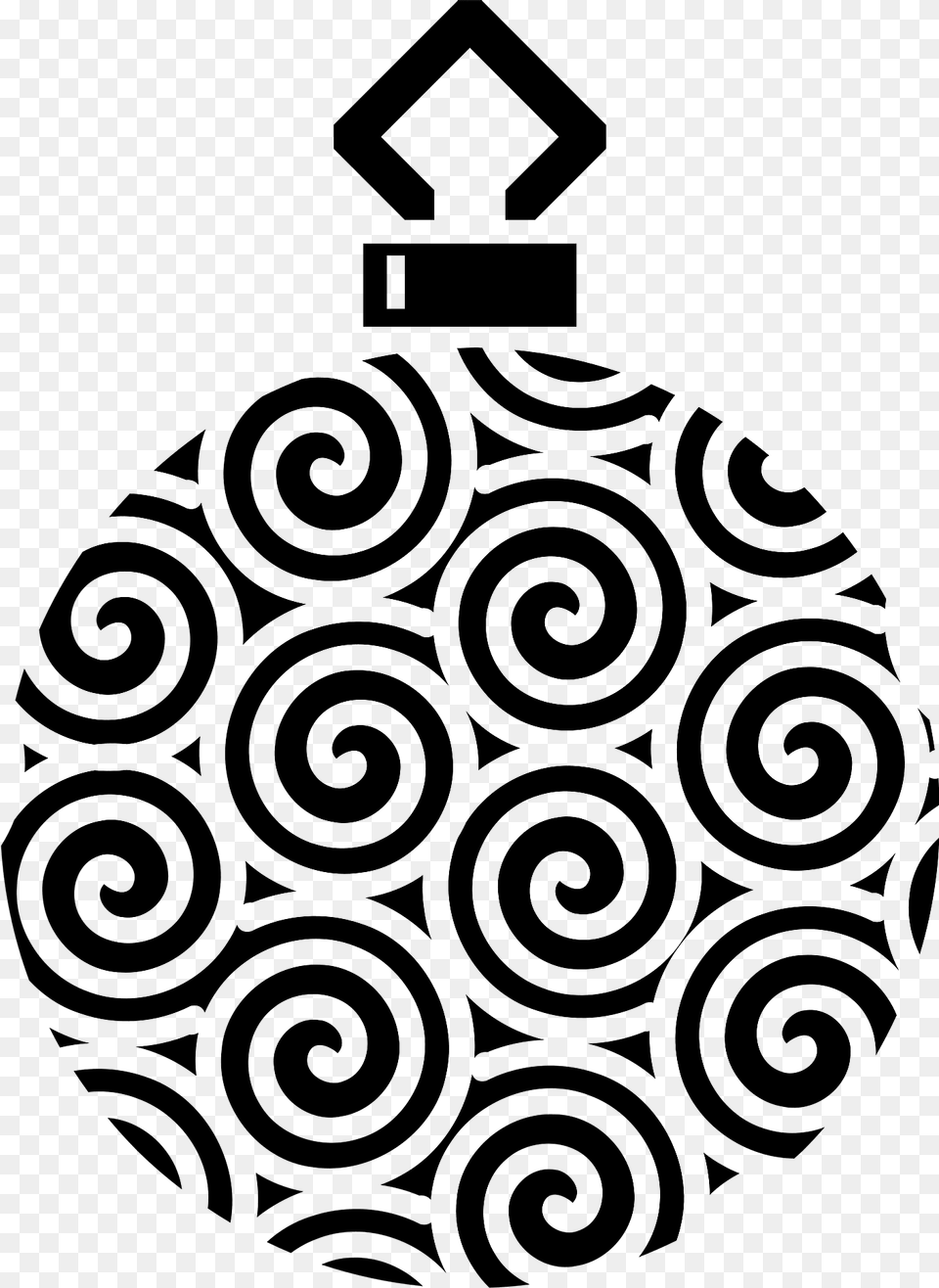 Simple Christmas Ornament Black And White With Swirl Pattern Clipart, Accessories, Dynamite, Weapon Png Image