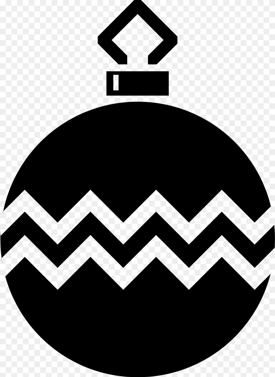 Simple Christmas Ornament Black And White With Zigzag Pattern Clipart, Ammunition, Bomb, Weapon Png