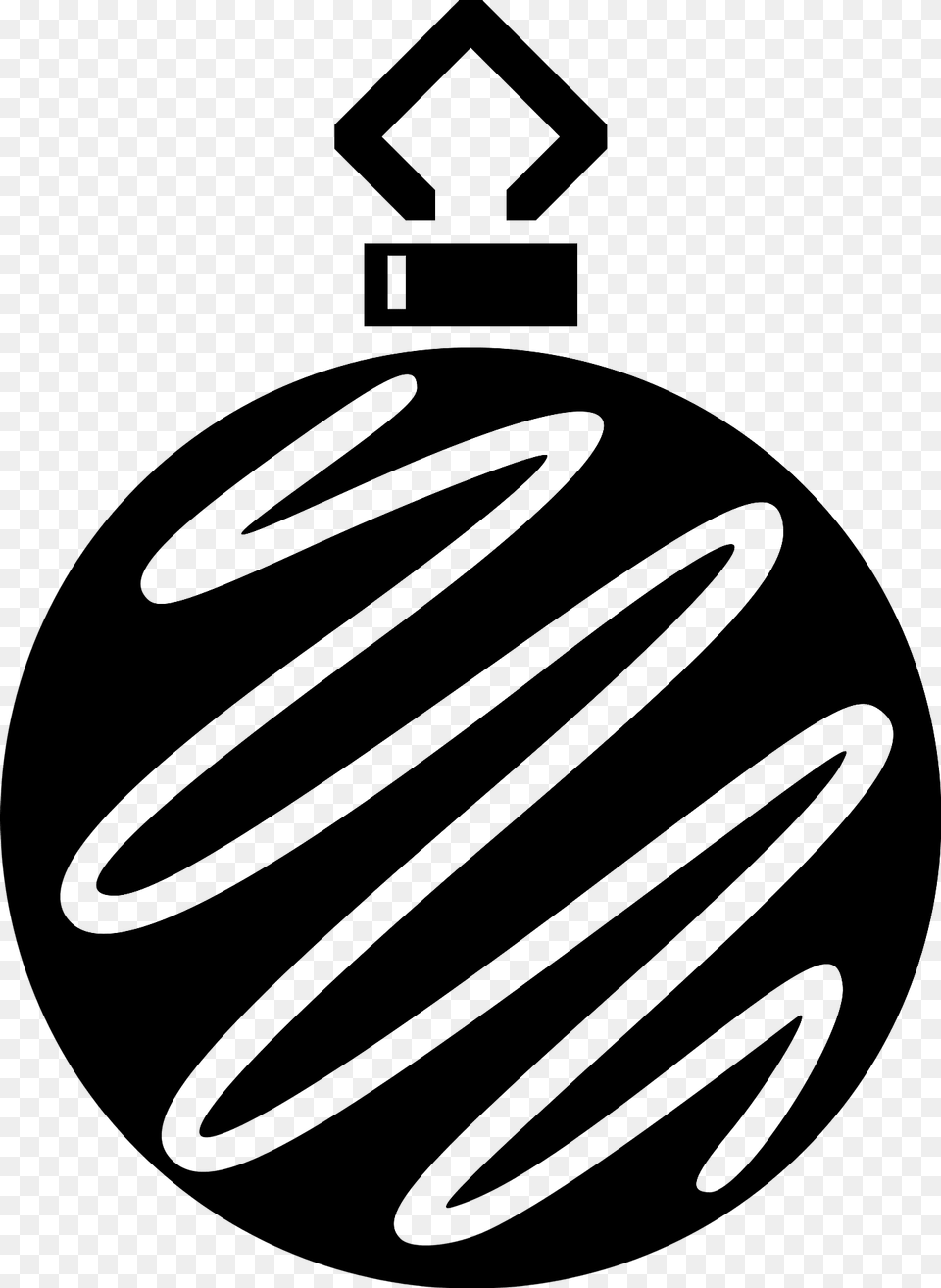 Simple Christmas Ornament Black And White With Zigzag Pattern Clipart, Accessories, Bottle Free Transparent Png