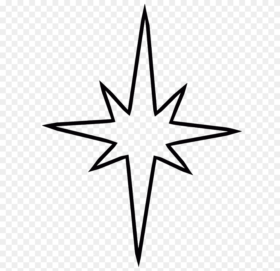 Simple Christmas Tree With Star Coloring For Kids Nativity Star Coloring Page, Star Symbol, Symbol Png Image
