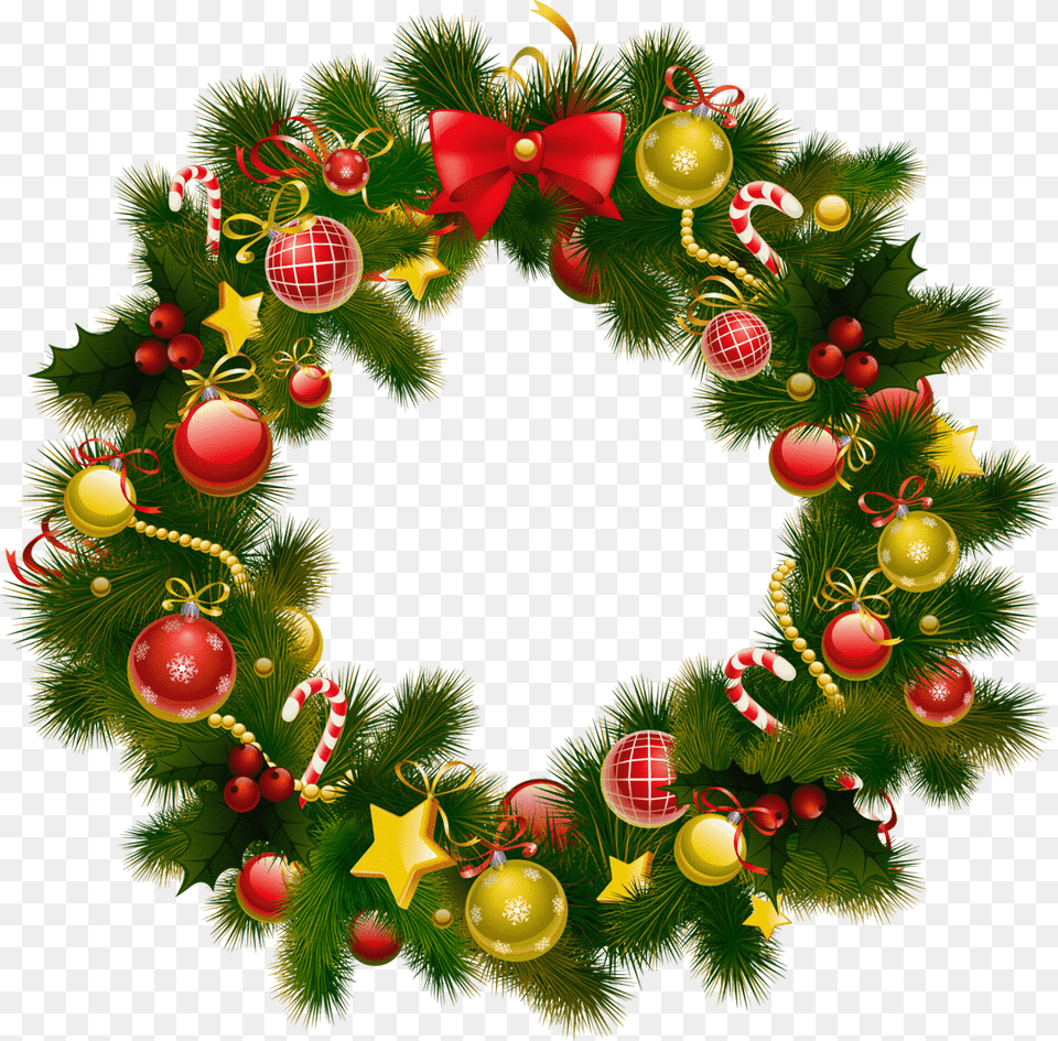 Simple Christmas Wreath, Plant Free Png Download