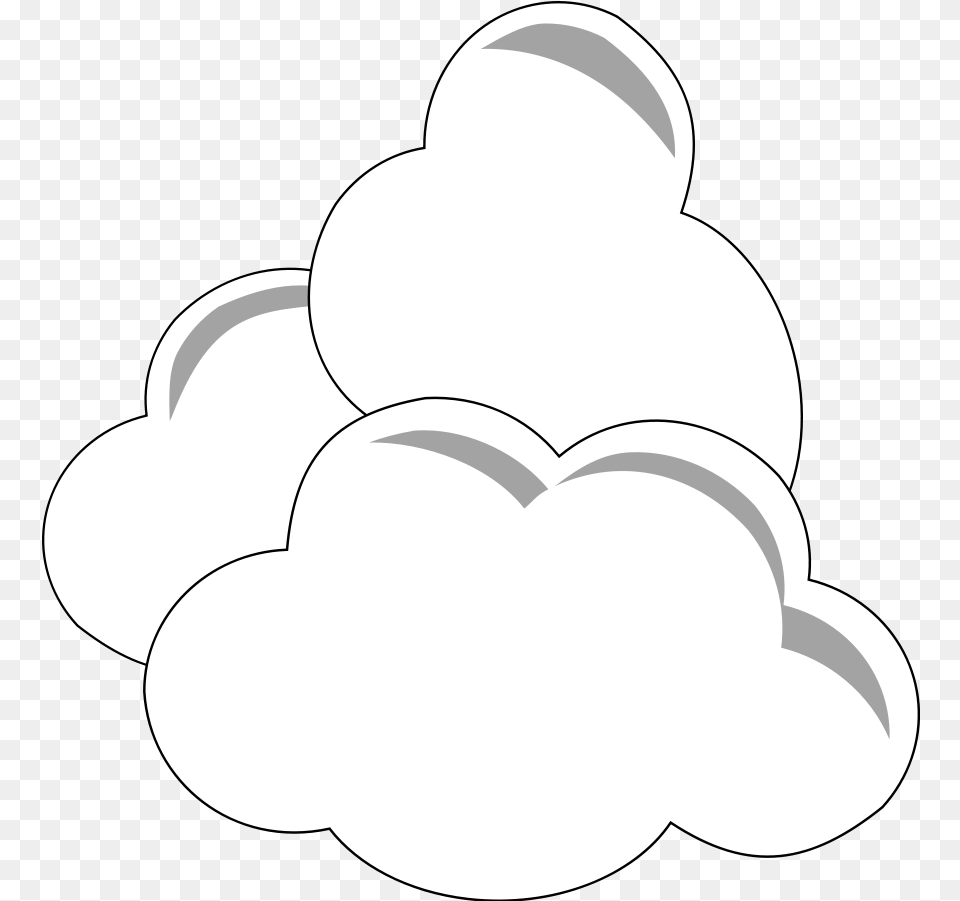 Simple Clouds Comulus Clouds Clipart Black And Clouds Clipart, Light, Nature, Outdoors, Snow Free Png Download