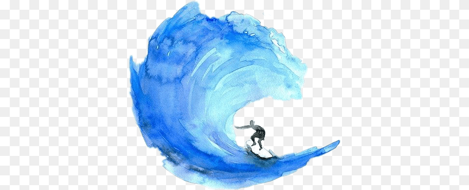 Simple Cool Watercolor Paintings, Sea, Sea Waves, Outdoors, Nature Png Image