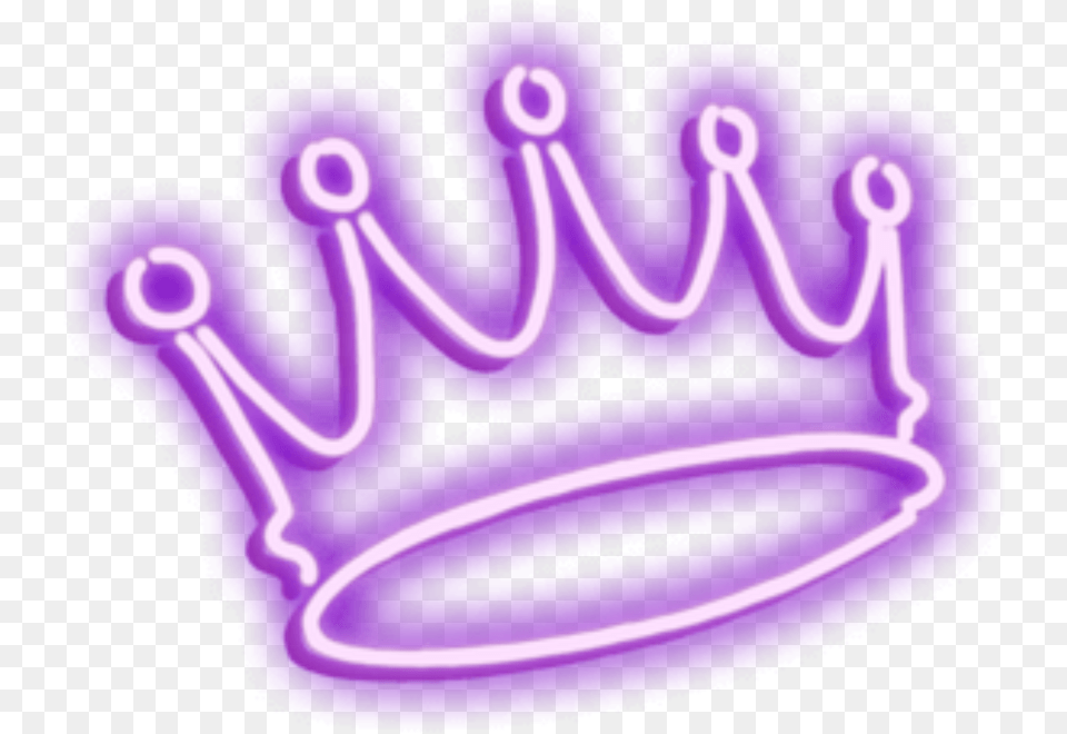 Simple Crown, Light, Neon, Purple, Birthday Cake Free Transparent Png