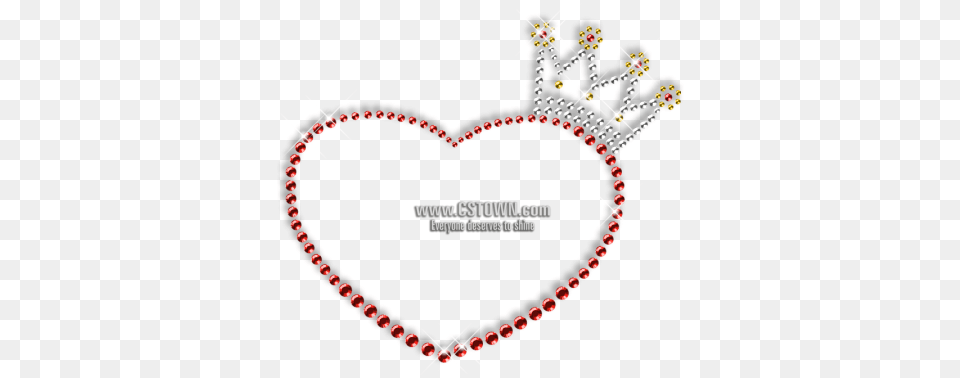 Simple Crown And Heart Rhinestone Iron On Transfer Circle With Dots, Accessories, Jewelry, Necklace Png
