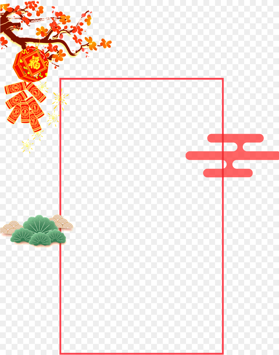 Simple Design Rectangular Chinese New Year Card Transparent Chinese New Year, Pattern, Cross, Symbol Png