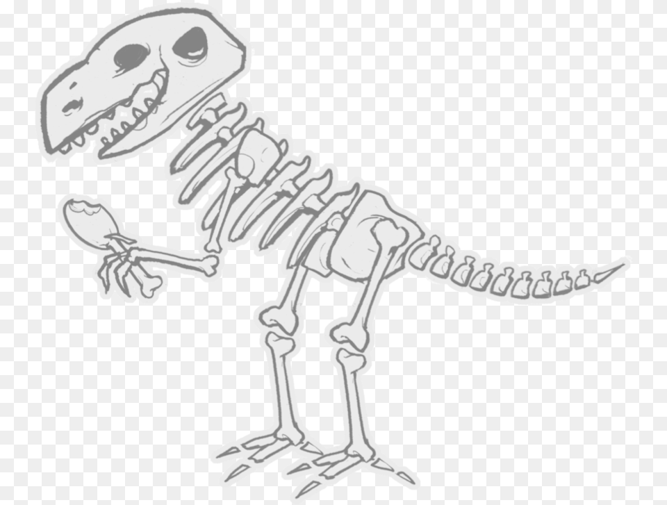 Simple Dinosaur Skeleton Clipart, Animal, Reptile, Face, Head Free Png Download
