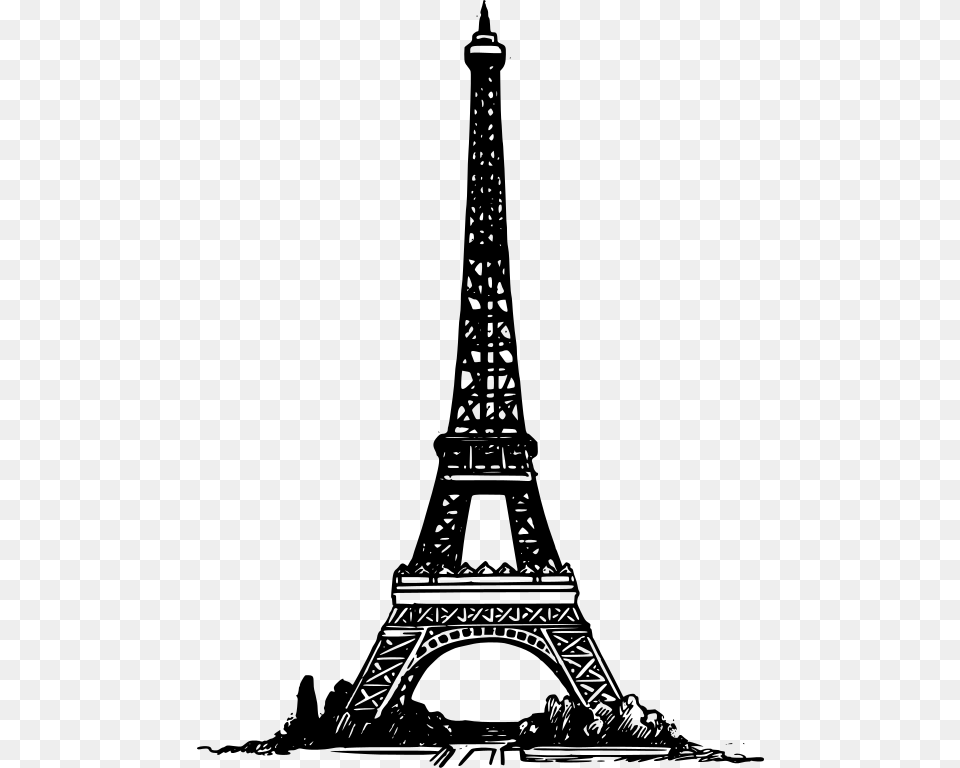 Simple Eiffel Tower, Gray Png Image