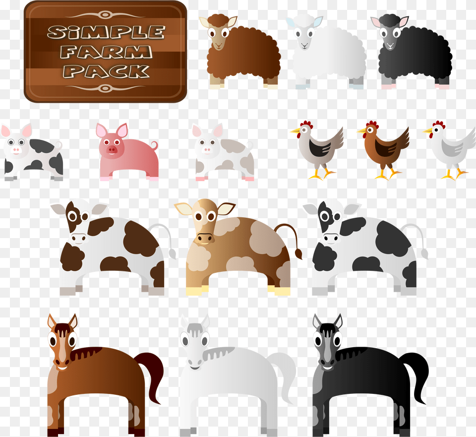 Simple Farm Animals Clip Arts Animals Clipart Public Domain, Animal, Bird, Poultry, Chicken Free Png Download
