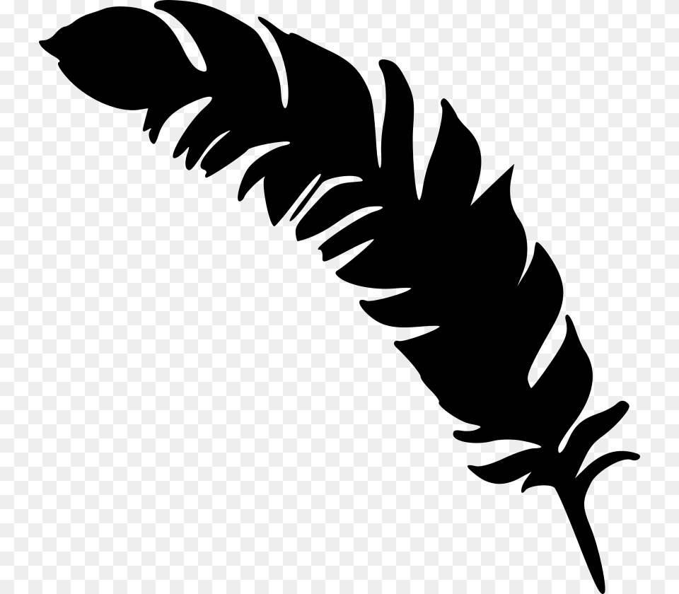 Simple Feather Silhouette, Green Free Png