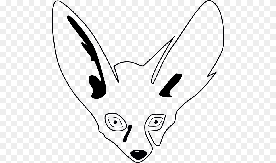 Simple Fennec Fox Clip Art, Stencil, Person, Animal, Mammal Free Png