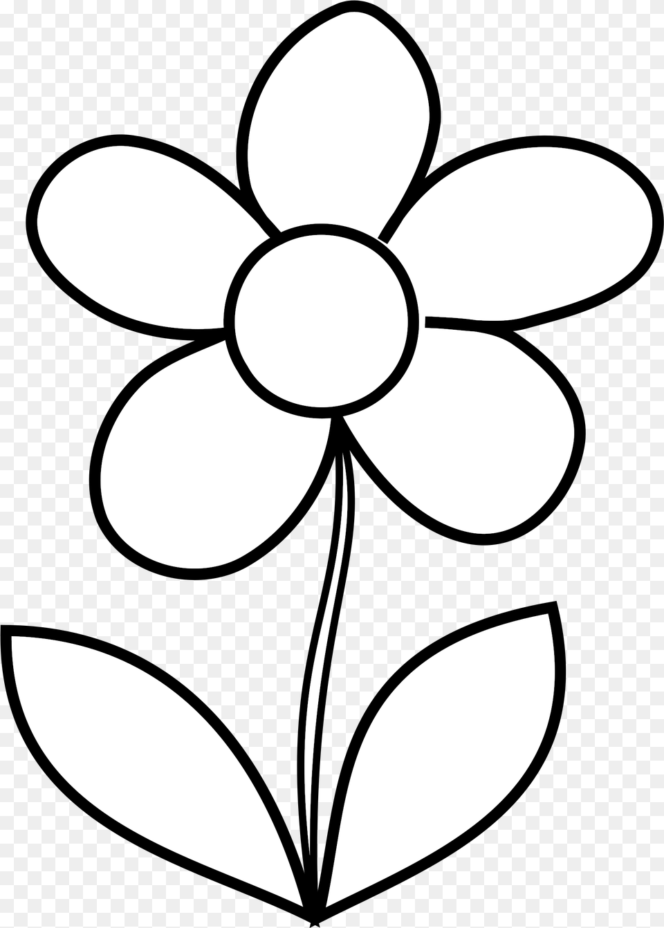 Simple Flower Bw By Coloring Pictures Of Flowers, Stencil, Plant, Daisy, Astronomy Free Png Download