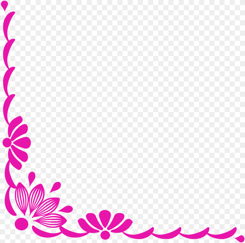 Simple Flower Corner Border Design, Art, Floral Design, Graphics, Pattern Png Image