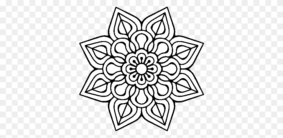 Simple Flower Mandala Coloring, Dahlia, Plant, Stencil, Pattern Free Png Download
