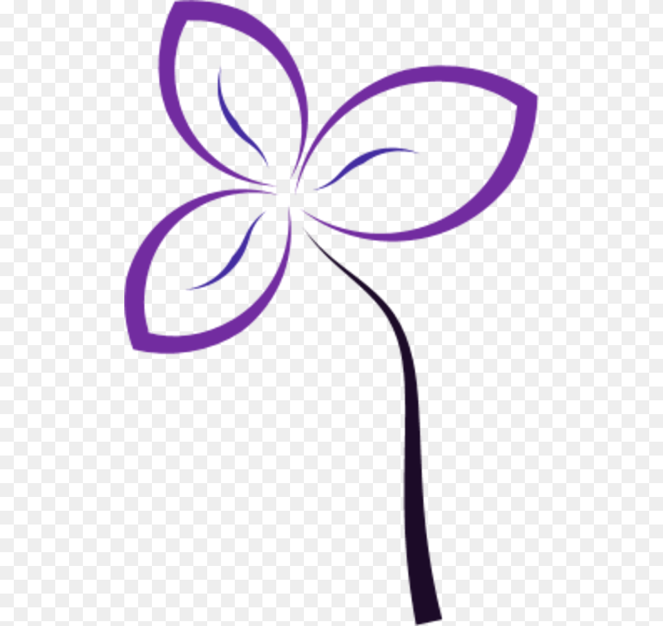 Simple Flower Outline, Purple, Plant Free Png Download