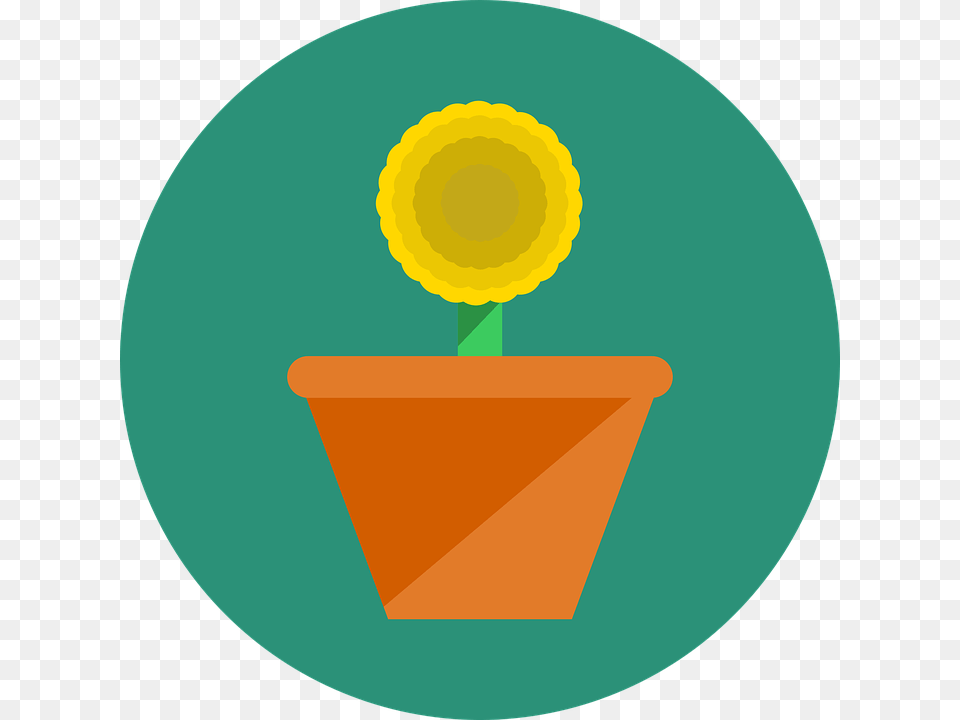 Simple Flower Spring Design Icon Colorful Circle, Plant, Potted Plant, Alcohol, Beverage Free Png Download