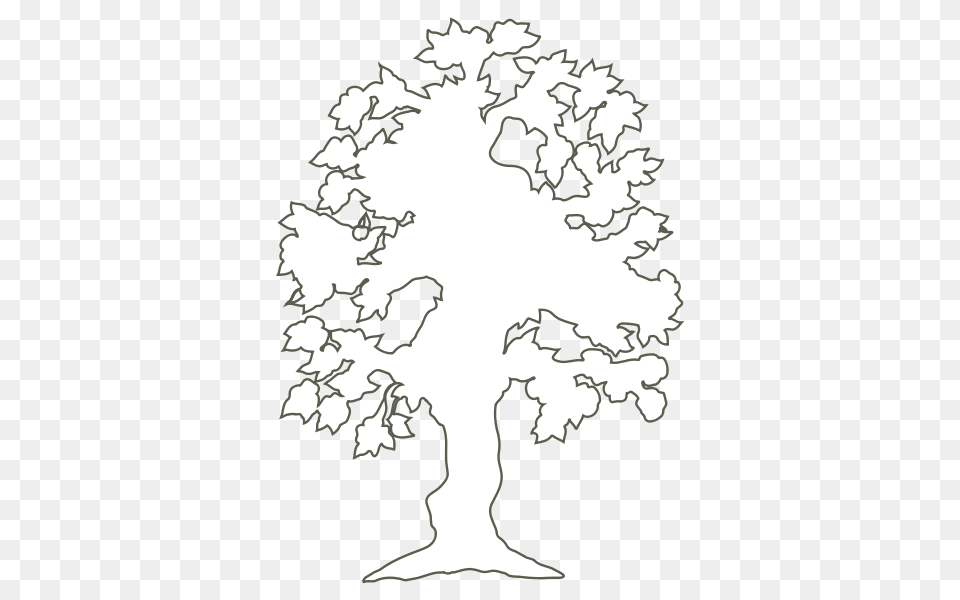 Simple Flowering Tree Outline Clipart For Web, Silhouette, Stencil, Face, Head Free Transparent Png