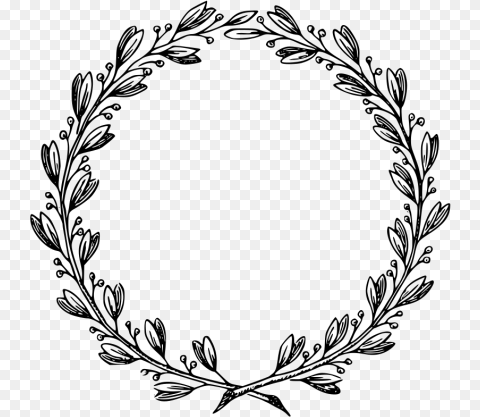 Simple Frame Leaf Border Black And White, Gray Free Transparent Png