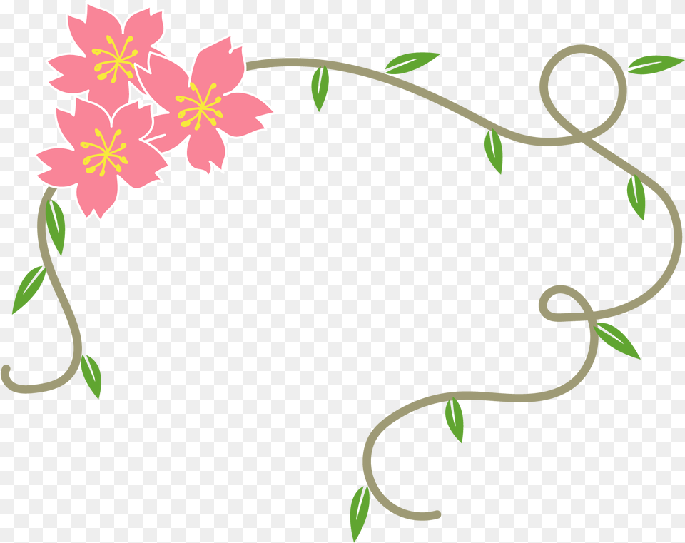 Simple Fresh Floral Decorative Border And Vector Border Simple Flower Designs, Art, Floral Design, Graphics, Pattern Free Transparent Png